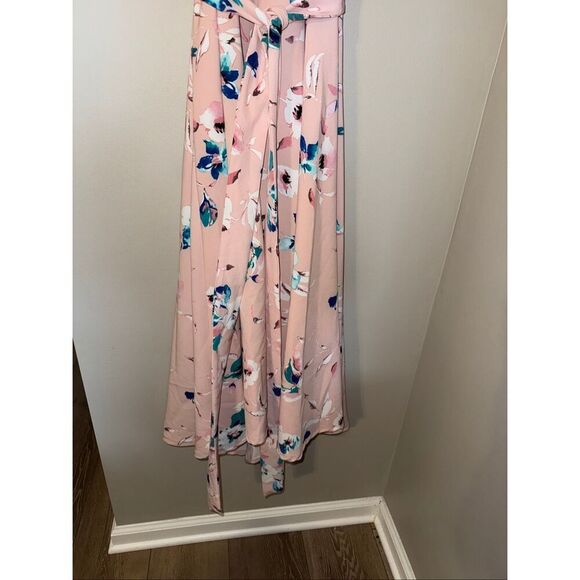 Lane Bryant Size 18 Lena High Low Dress Pastel Pink Blue Floral Modest Feminine - Picture 8 of 15